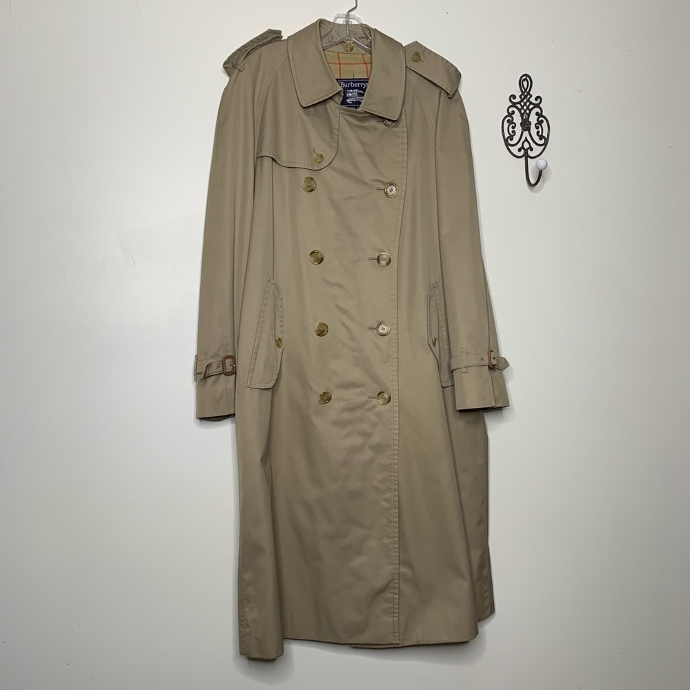 BURBERRY Long Kensington Trench w/ Removable Warm Lining Vintage Sz 44L - Picture 14 of 15